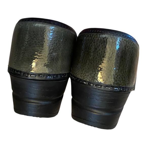 Sanita Professional Olive Green Speckled Patent Clogs EU 35 US 4 Work Nurse - Picture 11 of 16